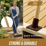 12” Yard Brush Heavy Duty Outdoor Garden Broom Outdoor with Durable Support Bracket with 120 cm Wooden Handle Hard Bristle Broom Sweeping Brush with Natural Stiff Bassine Bristles