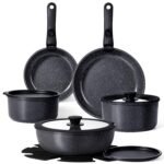 15PCS Pots and Pans Set Non-Stick Cookware Set with Removable Handle