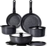 15PCS Pots and Pans Set Non-Stick Cookware Set with Removable Handle