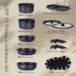 15PCS Pots and Pans Set Non-Stick Cookware Set with Removable Handle