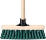 30cm Yard Brush Heavy Duty Garden Broom, PVC Bristle 120cm Wooden Handle