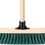 30cm Yard Brush Heavy Duty Garden Broom, PVC Bristle 120cm Wooden Handle