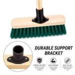 30cm Yard Brush Heavy Duty Garden Broom, PVC Bristle 120cm Wooden Handle