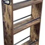 4 Tier Slim Storage Cart with Handle, Slide Out Storage Rolling Utility Cart Mobile Shelving Unit Organizer Trolley for Small Spaces Kitchen Laundry Narrow Places. Industrial...