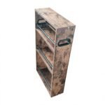4 Tier Slim Storage Cart with Handle, Slide Out Storage Rolling Utility Cart Mobile Shelving Unit Organizer Trolley for Small Spaces Kitchen Laundry Narrow Places. Industrial...