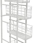 5-Tier Pull-Out Storage Organizer Rolling Utility Cart - Universal Metal Craft Shelf Trolley for Home Kitchen Bathroom Bedroom Office Classroom Laundry Cleaning Supplies Bar...
