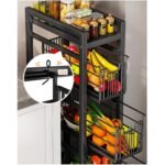 5-Tier Pull-Out Storage Organizer Rolling Utility Cart - Universal Metal Craft Shelf Trolley for Home Kitchen Bathroom Bedroom Office Classroom Laundry Cleaning Supplies Bar...