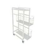 5-Tier Pull-Out Storage Organizer Rolling Utility Cart - Universal Metal Craft Shelf Trolley for Home Kitchen Bathroom Bedroom Office Classroom Laundry Cleaning Supplies Bar...