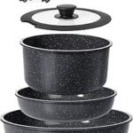 5PCS Pots and Pans Set Non Stick with Detachable Handle