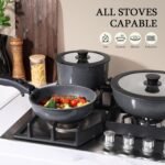 5PCS Pots and Pans Set Non Stick with Detachable Handle