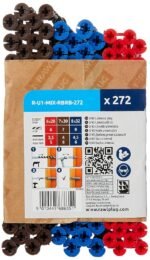 68-635 Uno Plug Clip (Pack of 272) - Red / Brown / Blue