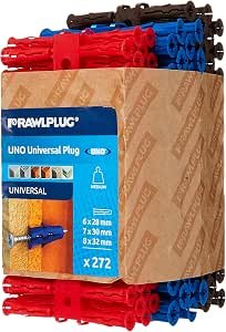 68-635 Uno Plug Clip (Pack of 272) - Red / Brown / Blue