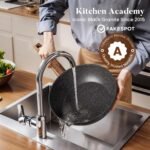 Academy 17pcs Induction Hob Pan Set, Black Granite Cookware Sets