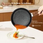 Academy 17pcs Induction Hob Pan Set, Black Granite Cookware Sets