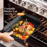 Academy 17pcs Induction Hob Pan Set, Black Granite Cookware Sets