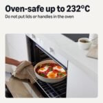 Basics Ceramic Nonstick Pots and Pans Set with Detachable Handle, 11-Piece Stackable Set, All Cooktop Friendly, Includes Saucepan, Frying pan, Linen Gray.
