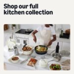 Basics Ceramic Nonstick Pots and Pans Set with Detachable Handle, 11-Piece Stackable Set, All Cooktop Friendly, Includes Saucepan, Frying pan, Linen Gray.