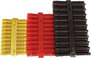 BH07204 (120 Pcs) Assorted Heavy Duty Wall Plugs - Pack of 40 Each Yellow, Red and Brown
