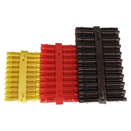 BH07204 (120 Pcs) Assorted Heavy Duty Wall Plugs - Pack of 40 Each Yellow, Red and Brown