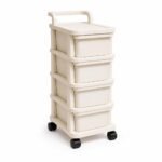 BURAKH Plastic Storage Trolley with Drawers on Wheels, 2, 3, 4 or 5 Tier Mobile Drawer Cabinet Organiser for Bedroom, Bathroom, Kitchen, Home Office, Salon, Clothes, Toys and...