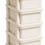 BURAKH Plastic Storage Trolley with Drawers on Wheels, 2, 3, 4 or 5 Tier Mobile Drawer Cabinet Organiser for Bedroom, Bathroom, Kitchen, Home Office, Salon, Clothes, Toys and...