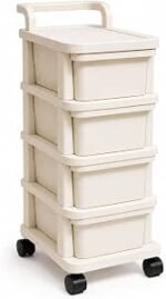 BURAKH Plastic Storage Trolley with Drawers on Wheels, 2, 3, 4 or 5 Tier Mobile Drawer Cabinet Organiser for Bedroom, Bathroom, Kitchen, Home Office, Salon, Clothes, Toys and...