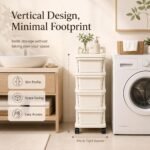 BURAKH Plastic Storage Trolley with Drawers on Wheels, 2, 3, 4 or 5 Tier Mobile Drawer Cabinet Organiser for Bedroom, Bathroom, Kitchen, Home Office, Salon, Clothes, Toys and...