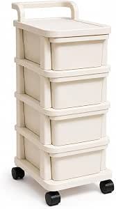 BURAKH Plastic Storage Trolley with Drawers on Wheels, 2, 3, 4 or 5 Tier Mobile Drawer Cabinet Organiser for Bedroom, Bathroom, Kitchen, Home Office, Salon, Clothes, Toys and...