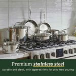 Chef’s Classic™ Stainless Steel Cookware Set | 11-piece: Saucepans, Frying Pans, Stockpot, Steamer