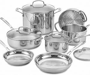 Chef’s Classic™ Stainless Steel Cookware Set | 11-piece: Saucepans, Frying Pans, Stockpot, Steamer