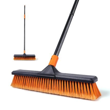 CLEANHOME Upgrade Garden Broom,Yard Brush Heavy Duty Outdoor(17.7in)