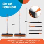 CLEANHOME Upgrade Garden Broom,Yard Brush Heavy Duty Outdoor(17.7in)