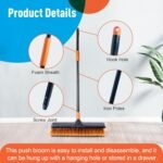 CLEANHOME Upgrade Garden Broom,Yard Brush Heavy Duty Outdoor(17.7in)