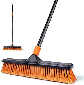 CLEANHOME Upgrade Garden Broom,Yard Brush Heavy Duty Outdoor(17.7in)
