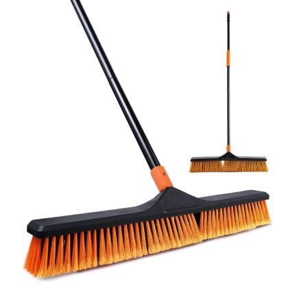 CLEANHOME Upgrade Garden Broom,Yard Brush Heavy Duty Outdoor(23.6in)