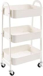 DOEWORKS Storage Trolley on Wheels Kitchen Trolley Metal Craft Trolleys