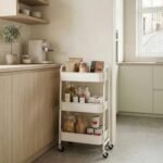 DOEWORKS Storage Trolley on Wheels Kitchen Trolley Metal Craft Trolleys