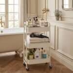 DOEWORKS Storage Trolley on Wheels Kitchen Trolley Metal Craft Trolleys