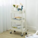DOEWORKS Storage Trolley on Wheels Kitchen Trolley Metal Craft Trolleys