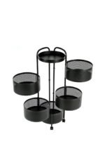 FEFE 360° Rotating Spice Rack Lazy Susan Cupboard Organizer, Turntable Rack for Pantry Cabinet Cupboards Countertop Storage Rack for Kitchen -Square (5 Basket)
