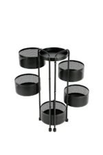 FEFE 360° Rotating Spice Rack Lazy Susan Cupboard Organizer, Turntable Rack for Pantry Cabinet Cupboards Countertop Storage Rack for Kitchen -Square (5 Basket)