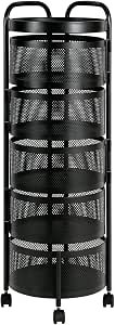 FEFE 360° Rotating Spice Rack Lazy Susan Cupboard Organizer, Turntable Rack for Pantry Cabinet Cupboards Countertop Storage Rack for Kitchen -Square (5 Basket)