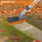 Garden Broom Outdoor Heavy Duty, Garden Brush Outdoor Broom Yard Brush with 10.7" Stiff Broom Head & Squeegee, 57" Long Handle Outside Sweeping Brush for Cleaning Patio, Yard,...