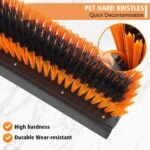 Garden Broom Outdoor Heavy Duty, Garden Brush Outdoor Broom Yard Brush with 10.7" Stiff Broom Head & Squeegee, 57" Long Handle Outside Sweeping Brush for Cleaning Patio, Yard,...