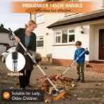 Garden Broom Outdoor Heavy Duty, Garden Brush Outdoor Broom Yard Brush with 10.7" Stiff Broom Head & Squeegee, 57" Long Handle Outside Sweeping Brush for Cleaning Patio, Yard,...