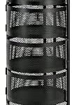 HYGRAD BUILT TO SURVIVE Black Metal Mesh Round Multi-Tier Portable Floor Standing Rotating Kitchen Cart Trolley Organiser Fruit Basket With Wheels (5 Tier)