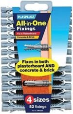in One Multi Purpose Multi Fix Use Assorted Size Wall Plugs Heavy Duty Raw Rawl Plug Fixings Brick Stone Cement Concrete Hollow Cavity Partition Partitioning Drywall...