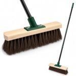 LSC 12'' Outdoor Broom with 140cm Strong Handle Heavy Duty Bassine Yard Broom Stiff Bristle Garden Brush for Sweeping Patios Driveways Decking Paths Garages & Outdoor Areas