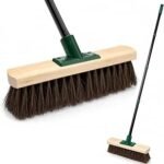 LSC 12'' Outdoor Broom with 140cm Strong Handle Heavy Duty Bassine Yard Broom Stiff Bristle Garden Brush for Sweeping Patios Driveways Decking Paths Garages & Outdoor Areas