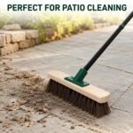 LSC 12'' Outdoor Broom with 140cm Strong Handle Heavy Duty Bassine Yard Broom Stiff Bristle Garden Brush for Sweeping Patios Driveways Decking Paths Garages & Outdoor Areas